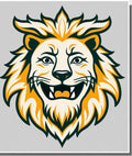 Bold Yellow Lion Roaring Graphic Rug
