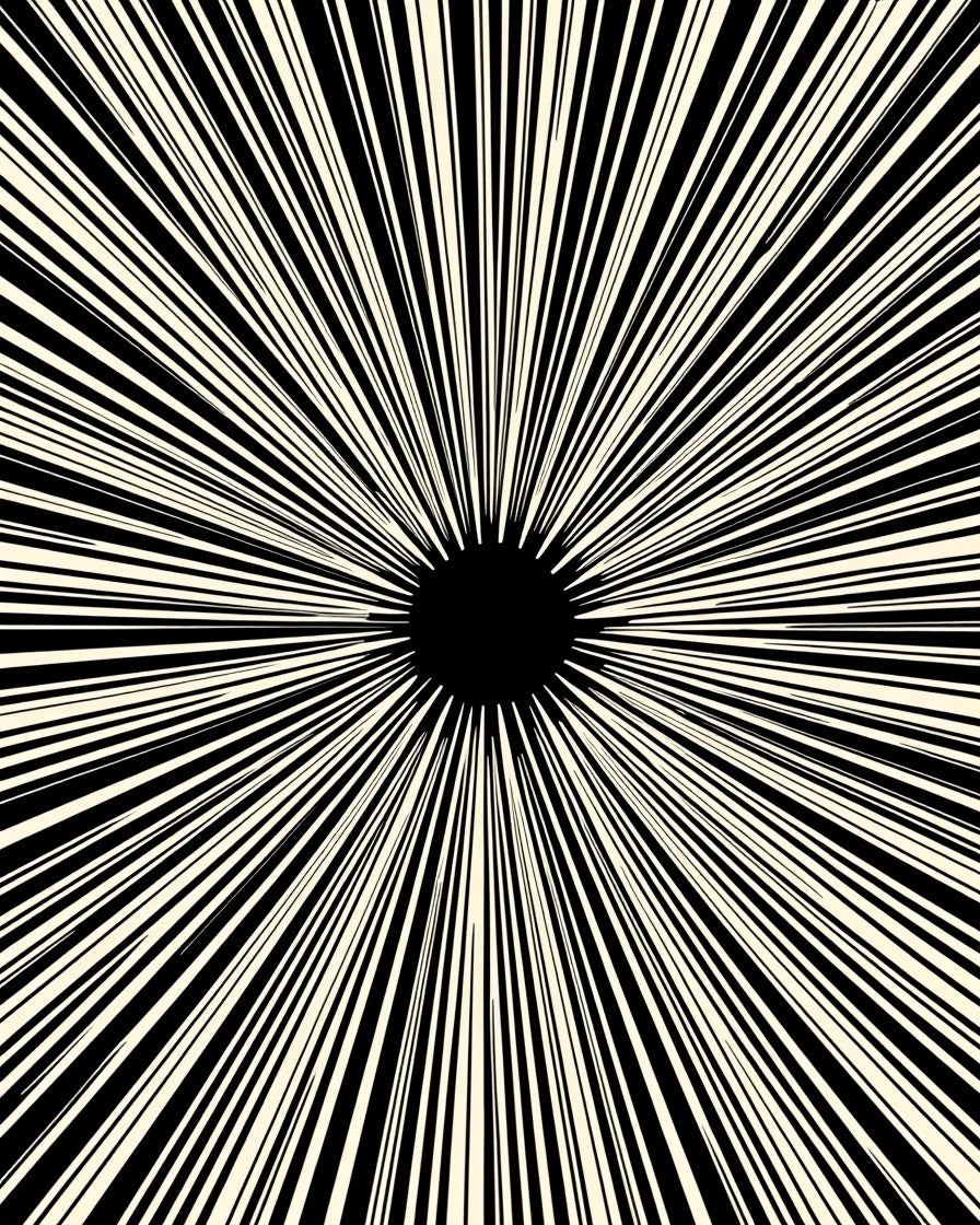 Bold Black Sunburst Radiance Rug