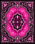 Vibrant Pink Baroque Floral Medallion Rug