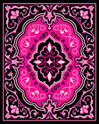 Vibrant Pink Baroque Floral Medallion Rug