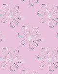 Pastel Pink Outline Flower Repeat Rug