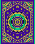 Vibrant Purple and Gold Medallion Rug