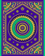 Vibrant Purple and Gold Medallion Rug