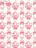 Pink Hearts and Bows Repeating Pattern Rug