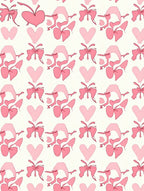Pink Hearts and Bows Repeating Pattern Rug
