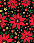 Bold Red Yellow Floral Garden Rug
