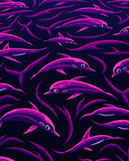 Vibrant Pink Dolphin Ocean Swirl Rug