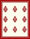 Scarlet Damask Border Cream Field Rug
