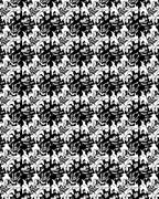 Bold Black Abstract Floral Repeat Rug