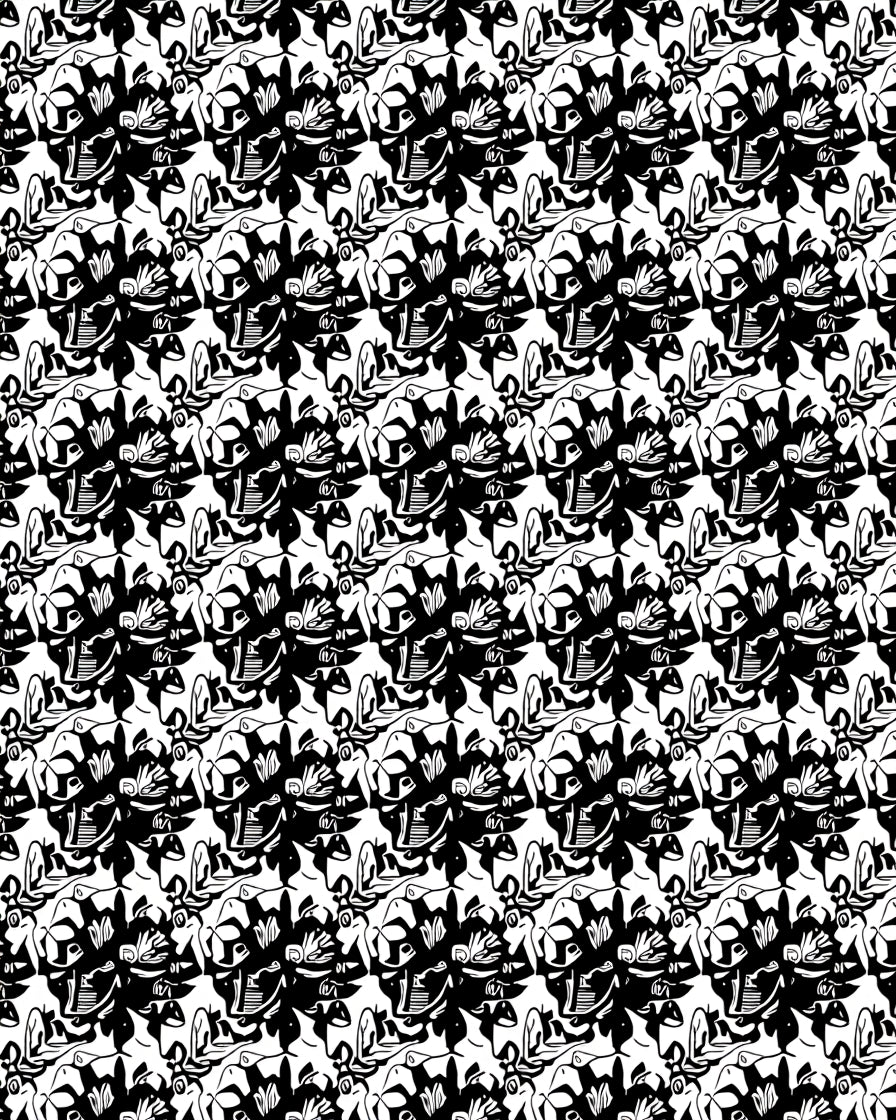 Bold Black Abstract Floral Repeat Rug