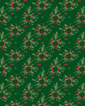 Crimson Bow Wreath Evergreen Repeating Rug