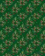 Crimson Bow Wreath Evergreen Repeating Rug