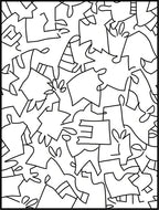 Abstract Black and White Continuous Line Rug