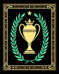 Golden Crowned Trophy Laurel Wreath Rug