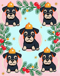 Cute Puppy With Orange Hat Garland Rug