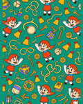 Whimsical Teal Elf Gifts Celebration Rug