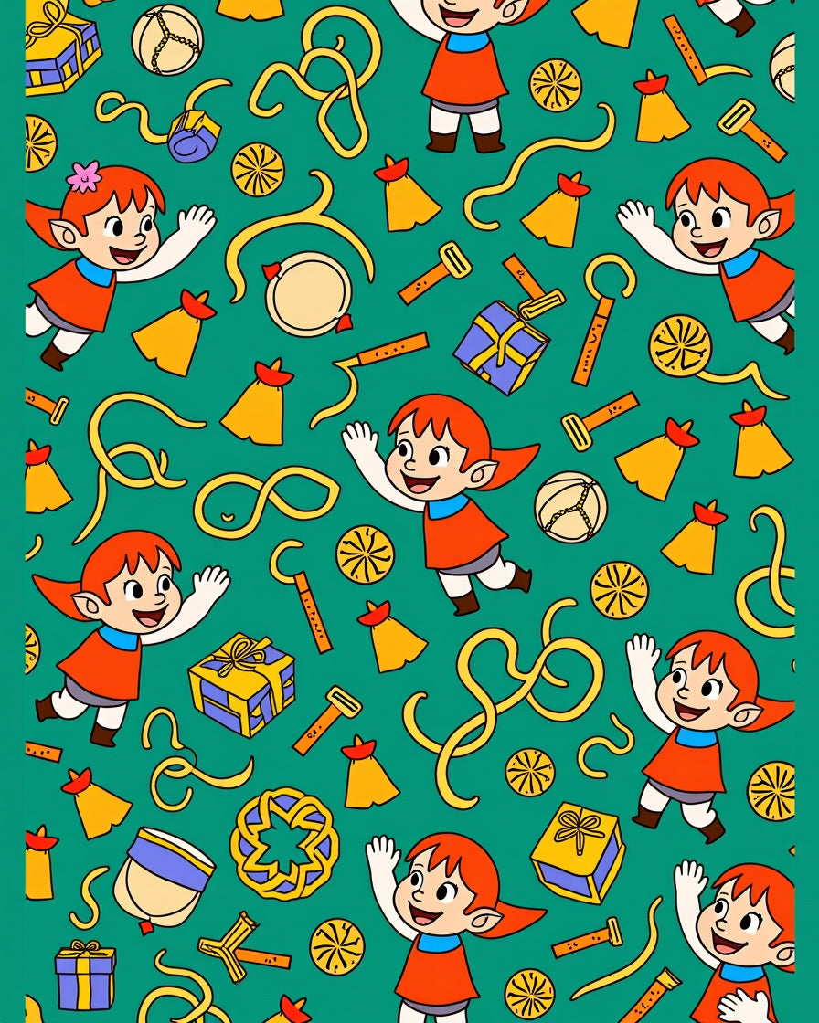 Whimsical Teal Elf Gifts Celebration Rug