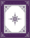 Deep Purple Floral Medallion Frame Rug