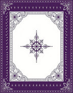 Deep Purple Floral Medallion Frame Rug