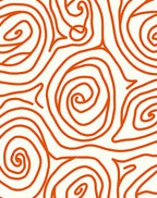 Vivid Orange Swirl Abstract Rug
