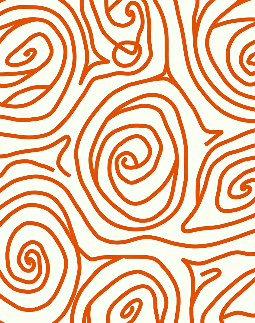Vivid Orange Swirl Abstract Rug
