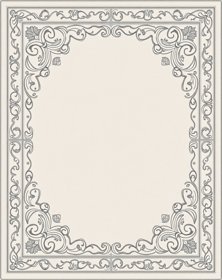 Classic Ivory Scroll Border Rug