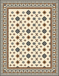 Geometric Starburst Medallion Ivory Rug