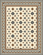 Geometric Starburst Medallion Ivory Rug