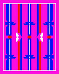 Vibrant Pink Blue Red Geometric Stripes Rug
