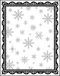 Black White Snowflake Border Rug