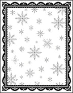 Black White Snowflake Border Rug