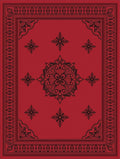 Crimson Black Ornate Central Medallion Rug