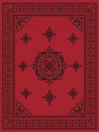 Crimson Black Ornate Central Medallion Rug