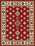 Crimson Diamond Medallion Bordered Rug