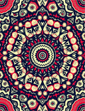 Bold Crimson Mandala Tribal Sun Rug