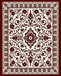 Crimson Classic Floral Vine Border Tapestry Rug
