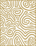 Golden Swirl Abstract Lines Rug