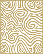 Golden Swirl Abstract Lines Rug