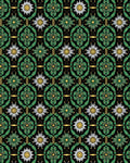 Green Daisy Floral Art Deco Rug