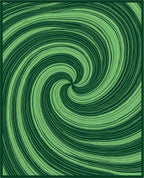 Emerald Green Swirl Lines Rug