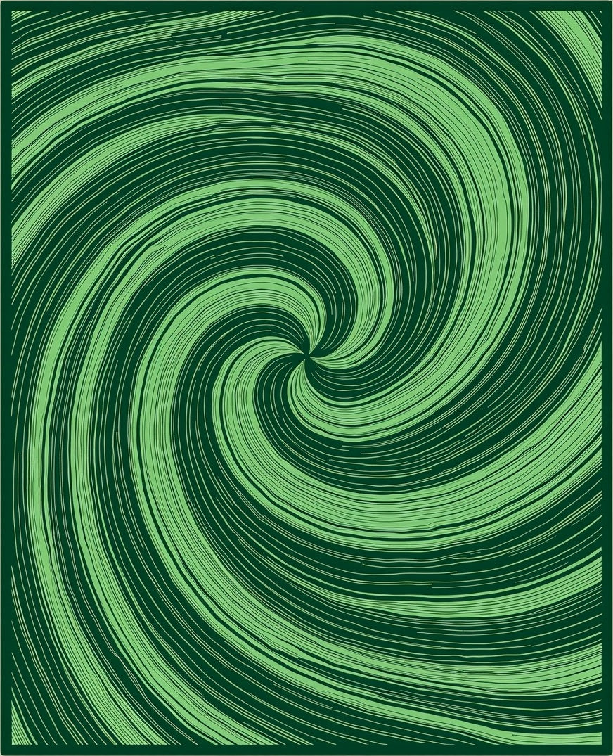 Emerald Green Swirl Lines Rug