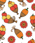 Harvest Cornucopia Pumpkin Floral Rug