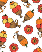 Harvest Cornucopia Pumpkin Floral Rug