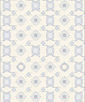 Soft Blue Ivory Floral Square Medallion Rug