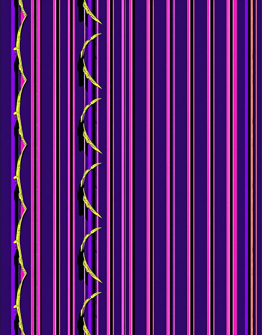 Vibrant Purple Pink Stripe Fern Rug