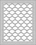 Classic Black Lattice Geometric Border Rug