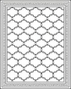Classic Black Lattice Geometric Border Rug