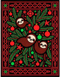 Festive Sloth Christmas Needlepoint Rug