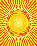 Radiant Burst Yellow Orange Rays Rug