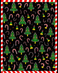 Festive Green Christmas Tree Candy Cane Whimsy Rug